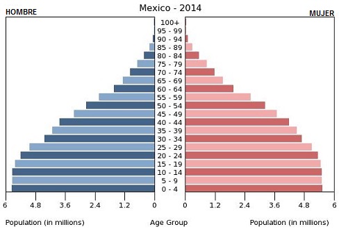 grafica poblacional mexico 2014